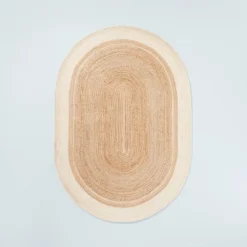 Bordered Color Block Braided Jute Area Rug Cream/Natural - Hearth & Hand™ With Magnolia -Household Promotion Series GUEST 0a81f656 abad 4d47 9e9b 653234a3bd82