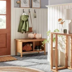 Engineered Stripes Woven Stadium Blanket Terracotta Brown - Hearth & Hand™ With Magnolia