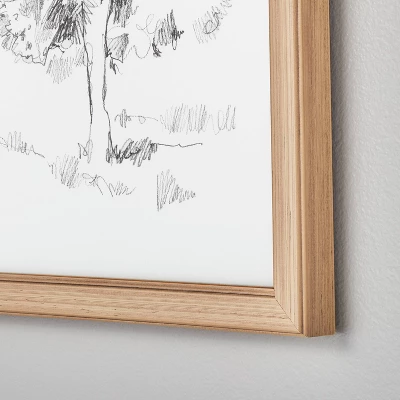 (Set Of 2) 12"x16" Tree Sketch Framed Wall Art Black/Cream - Hearth & Hand™ With Magnolia 2 (Set Of 2) 12"x16" Tree Sketch Framed Wall Art Black/Cream - Hearth & Hand™ With Magnolia - Image 2