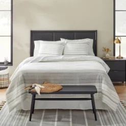 Alternating Pinstripe Duvet & Sham Set Gray/Cream - Hearth & Hand™ With Magnolia -Household Promotion Series GUEST 40f44a97 3e84 4de5 8627 270194ca37dc