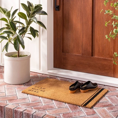 Glad You're Here Coir Doormat Tan/Black - Hearth & Hand™ With Magnolia 1 Glad You're Here Coir Doormat Tan/Black - Hearth & Hand™ With Magnolia