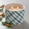 Plaid Ceramic Fireside Spruce Jar Christmas Candle Dark Green 11oz - Hearth & Hand™ With Magnolia