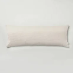 16"x42" Slub Center Stripe Oversized Lumbar Bed Pillow - Hearth & Hand™ With Magnolia 13 16"x42" Slub Center Stripe Oversized Lumbar Bed Pillow - Hearth & Hand™ With Magnolia -Household Promotion Series GUEST 59c94da2 2910 417b 9717 22b1103abb33