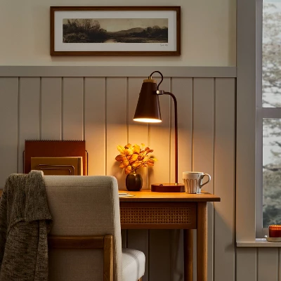 20" Metal Task Lamp With USB Port Terracotta Brown (Includes LED Light Bulb) - Hearth & Hand™ With Magnolia 2 20" Metal Task Lamp With USB Port Terracotta Brown (Includes LED Light Bulb) - Hearth & Hand™ With Magnolia - Image 2