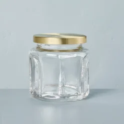 Sculpted Glass Canister Clear/Brass - Hearth & Hand™ With Magnolia 8 Sculpted Glass Canister Clear/Brass - Hearth & Hand™ With Magnolia -Household Promotion Series GUEST 628e2805 fc16 48dc 9905 edb119df337b