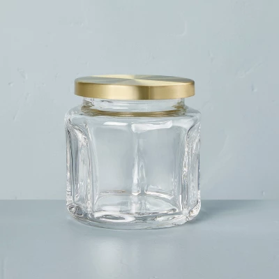 Sculpted Glass Canister Clear/Brass - Hearth & Hand™ With Magnolia 4 Sculpted Glass Canister Clear/Brass - Hearth & Hand™ With Magnolia - Image 4