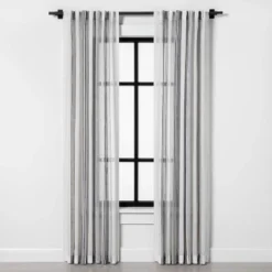 Vertical Stripe Curtain Sheer Gray/Cream - Hearth & Hand™ With Magnolia
