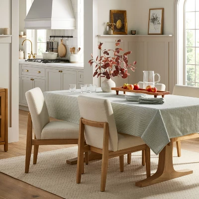 Textured Stripe Rectangular Woven Tablecloth Sage Green - Hearth & Hand™ With Magnolia 1 Textured Stripe Rectangular Woven Tablecloth Sage Green - Hearth & Hand™ With Magnolia
