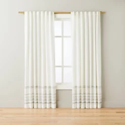 Engineered Hem Stripes Curtain Panel Cream/Gray - Hearth & Hand™ With Magnolia -Household Promotion Series GUEST 743f48fe 2c11 440f a426 eae94b06c663