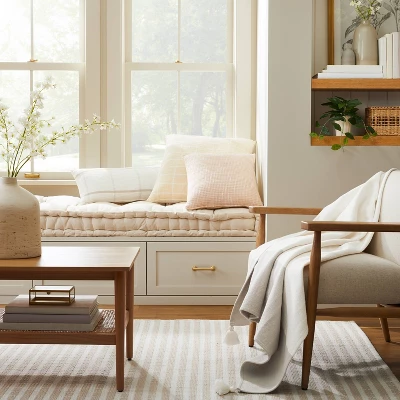 Tasseled Color Block Woven Throw Blanket - Hearth & Hand™ With Magnolia 1 Tasseled Color Block Woven Throw Blanket - Hearth & Hand™ With Magnolia