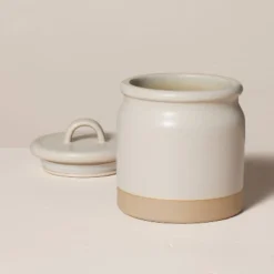 Dry Goods Stoneware Crock Canister Warm Gray/Clay - Hearth & Hand™ With Magnolia -Household Promotion Series GUEST 783827b2 e2af 4d5b acc8 84432284eebb