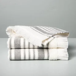 Multistripe Bath Towels Cream/Gray - Hearth & Hand™ With Magnolia -Household Promotion Series GUEST 78ade48d d25d 4e09 b83f 227a74722f75