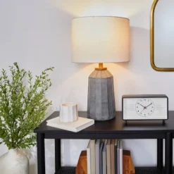 Carved Ceramic Table Lamp Dark Gray (Includes LED Light Bulb) - Hearth & Hand™ With Magnolia -Household Promotion Series GUEST a46bfd2c 5e9b 4152 a76f 8481e7b67a1c