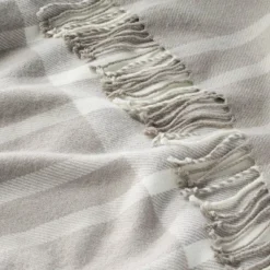 Tonal Plaid Stripes Woven Stadium Blanket Cream/Gray - Hearth & Hand™ With Magnolia 5 Tonal Plaid Stripes Woven Stadium Blanket Cream/Gray - Hearth & Hand™ With Magnolia -Household Promotion Series GUEST a547a455 2807 47d4 81a0 5dc93e6ede8a