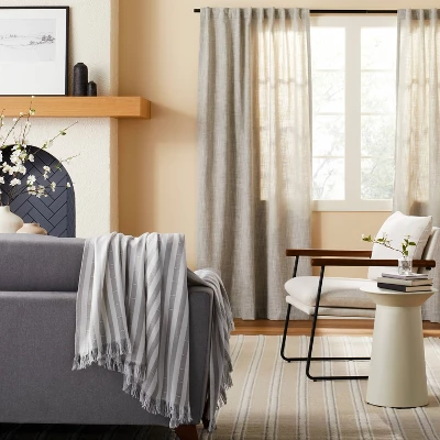 Clipped Stripe Dobby Throw Blanket - Hearth & Hand™ With Magnolia 1 Clipped Stripe Dobby Throw Blanket - Hearth & Hand™ With Magnolia