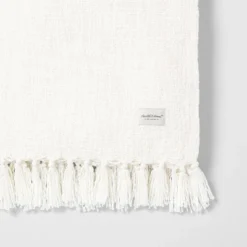 Knotted Fringe Throw Blanket White - Hearth & Hand™ With Magnolia