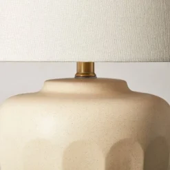 Faceted Ceramic Table Lamp Taupe/Cream (Includes LED Light Bulb) - Hearth & Hand™ With Magnolia -Household Promotion Series GUEST da8e631d bb1b 4505 abbc ceff25417c31