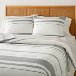 Herringbone Stripe Comforter & Sham Set Sour Cream/Railroad Gray -Household Promotion Series GUEST dc5a8068 fd28 43de ad64 01e94395507c