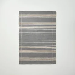 Wool Blend Variegated Stripe Area Rug Dark Gray - Hearth & Hand™ With Magnolia -Household Promotion Series GUEST dfeaf7b3 fe91 42d0 a761 a75fb13a64e0