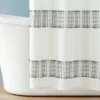 Clipped Jacquard Stripe Shower Curtain Sour Cream/Railroad Gray - Hearth & Hand™ With Magnolia