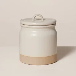 Dry Goods Stoneware Crock Canister Warm Gray/Clay - Hearth & Hand™ With Magnolia -Household Promotion Series GUEST e8cc15f8 eba3 440d 8e23 4974c4232203