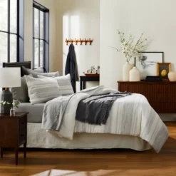 3pc Heathered Stripe Comforter Bedding Set - Hearth & Hand™ With Magnolia -Household Promotion Series GUEST f5d6068f c55f 4043 923f e6673cd682bd