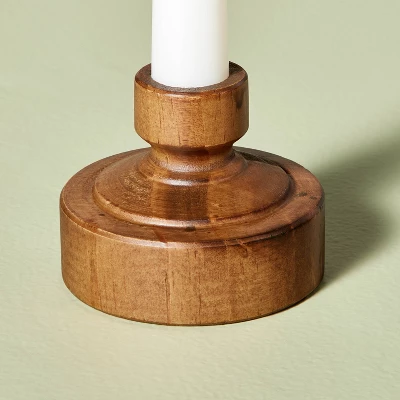 7"x3" Flameless Christmas Window Candle With Wood Base - Hearth & Hand™ With Magnolia 3 7"x3" Flameless Christmas Window Candle With Wood Base - Hearth & Hand™ With Magnolia - Image 3